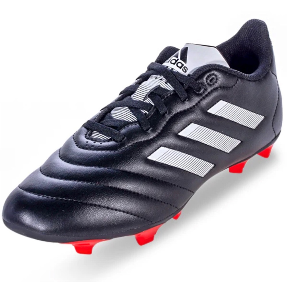 Adidas Black and White Goletto VIII FG Soccer Cleats with Red Spikes